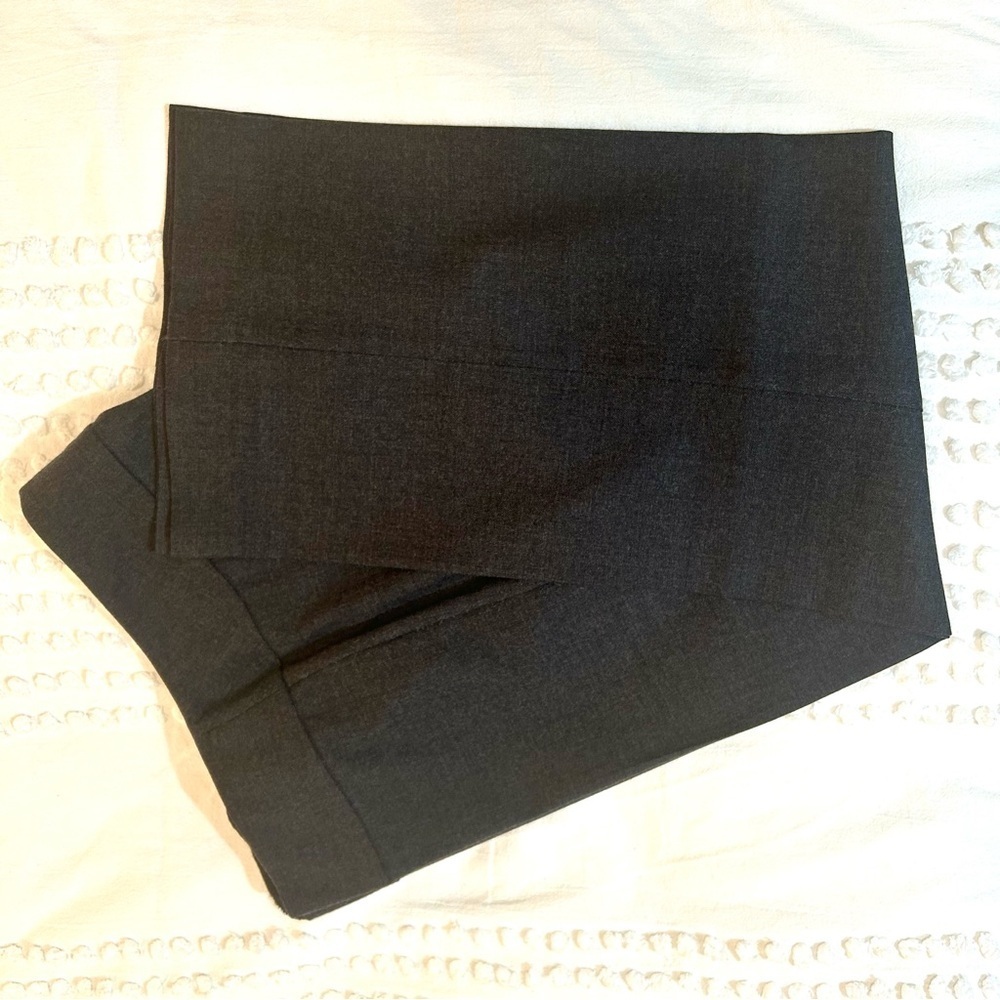 Eileen Fisher women’s Wool Wide leg Charcoal Trousers Sz 12 EUC!
